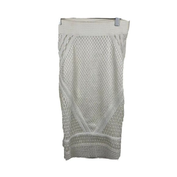 Jonathan Simkhai Skirt 4 Womens White Crochet Lace Pencil Knee Length Party - Picture 1 of 8